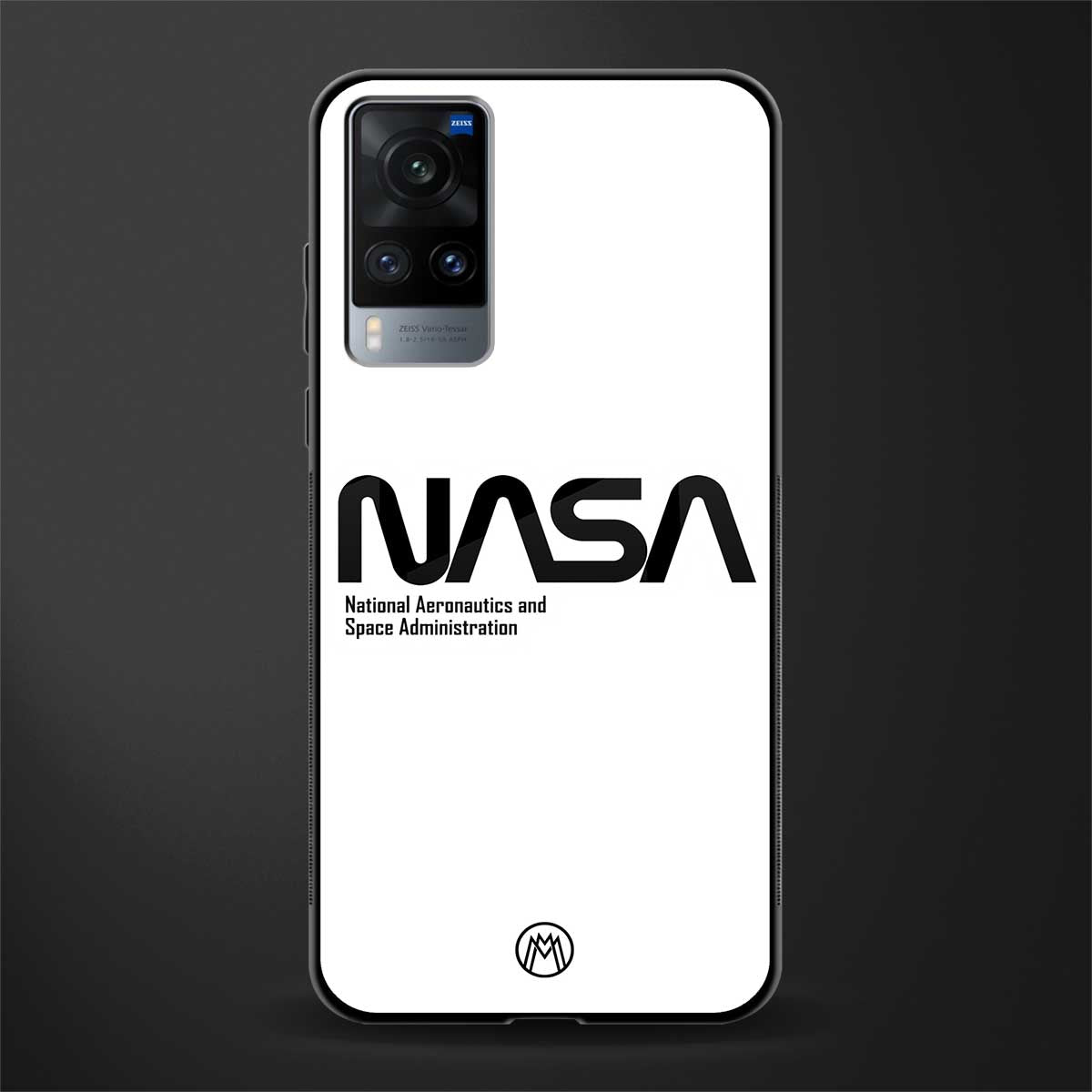 nasa white glass case for vivo x60 image