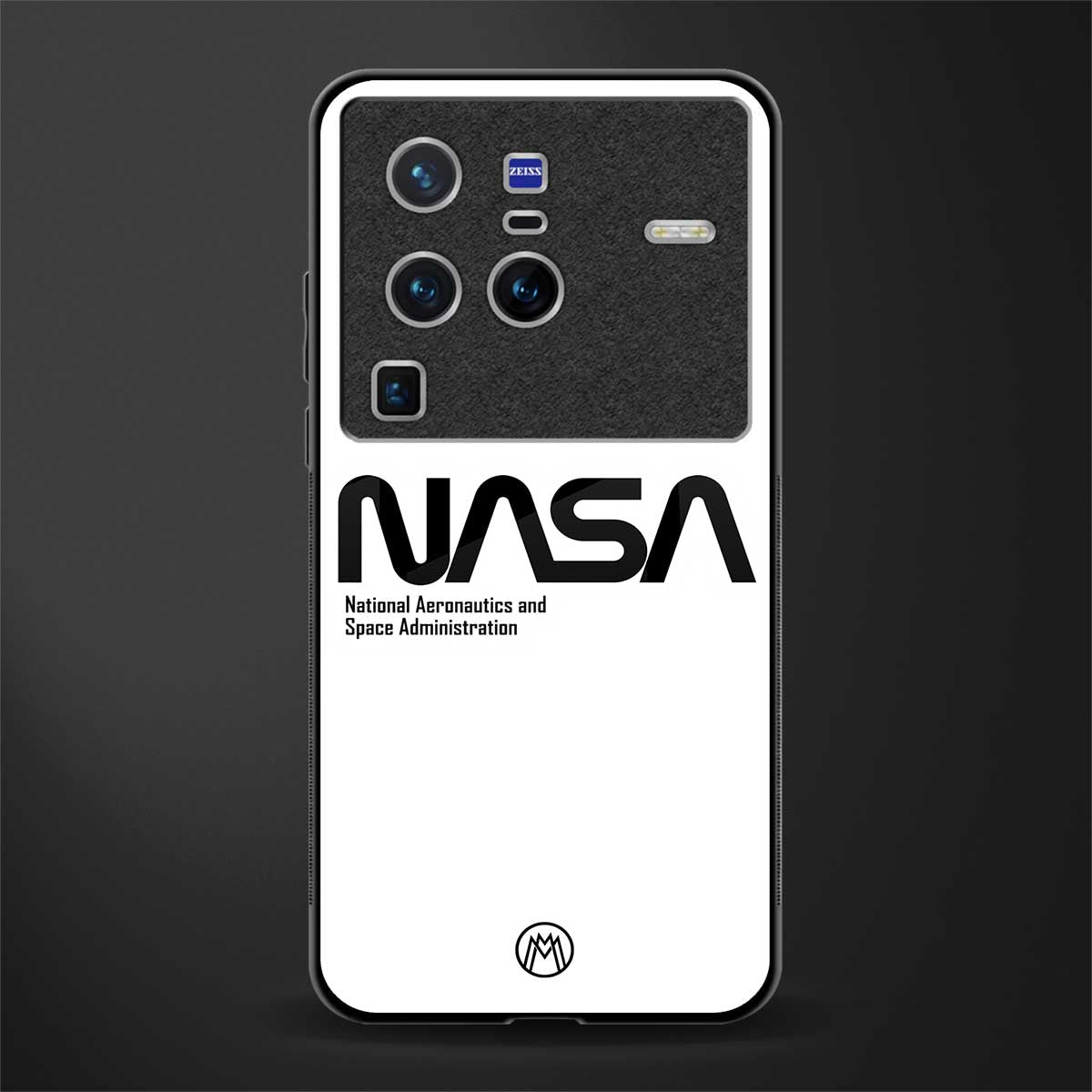nasa white glass case for vivo x80 pro 5g image