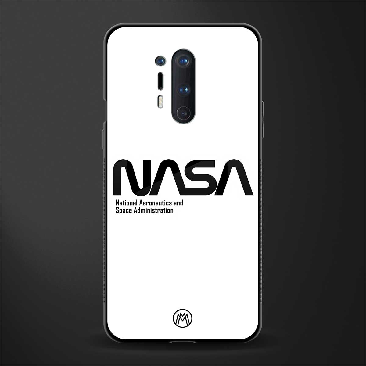 nasa white glass case for oneplus 8 pro image