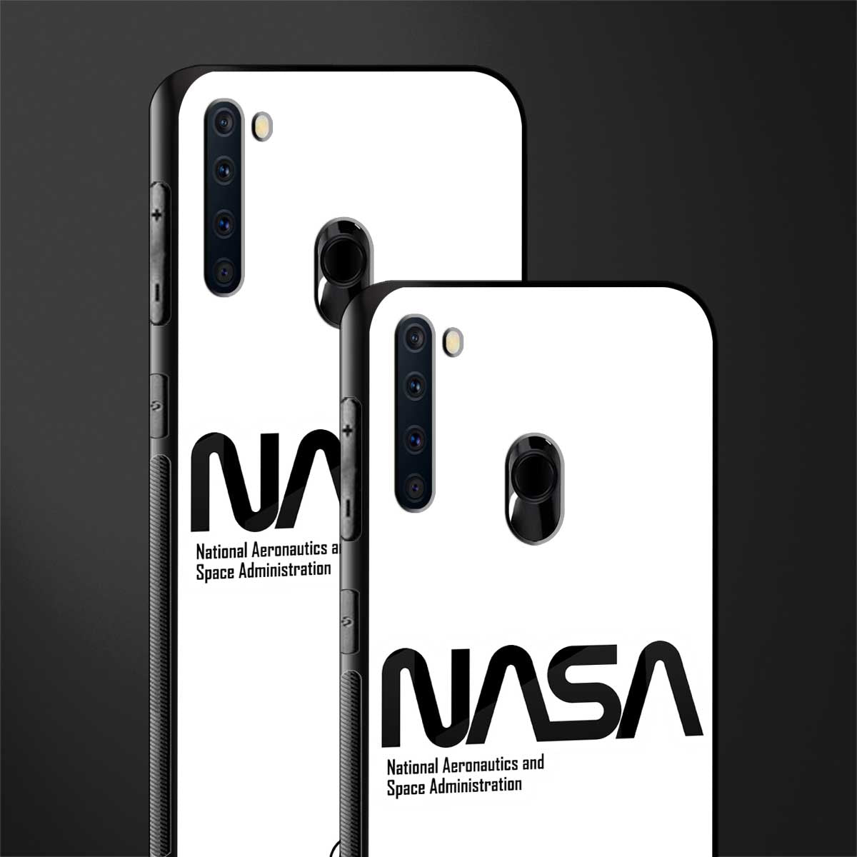 nasa white glass case for samsung a21 image-2