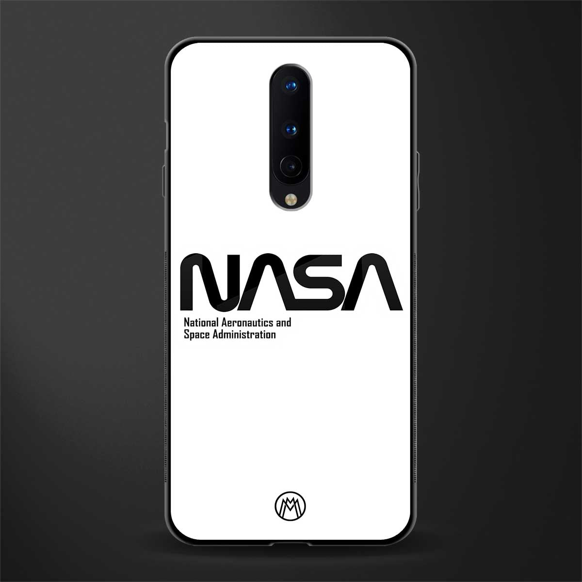 nasa white glass case for oneplus 8 image