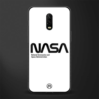 nasa white glass case for oneplus 6t image