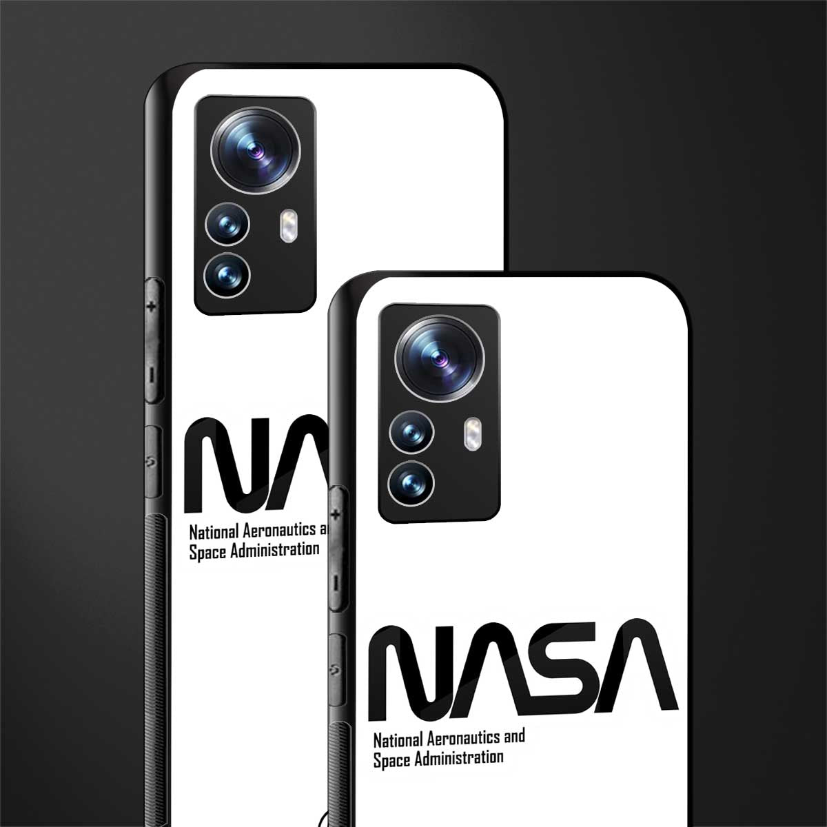 nasa white back phone cover | glass case for xiaomi 12 pro