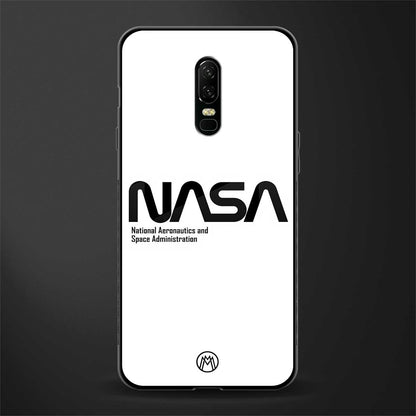 nasa white glass case for oneplus 6 image