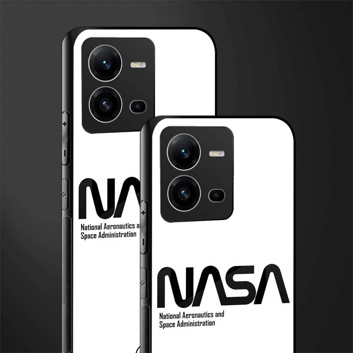 nasa white back phone cover | glass case for vivo v25-5g