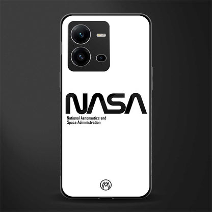 nasa white back phone cover | glass case for vivo v25-5g