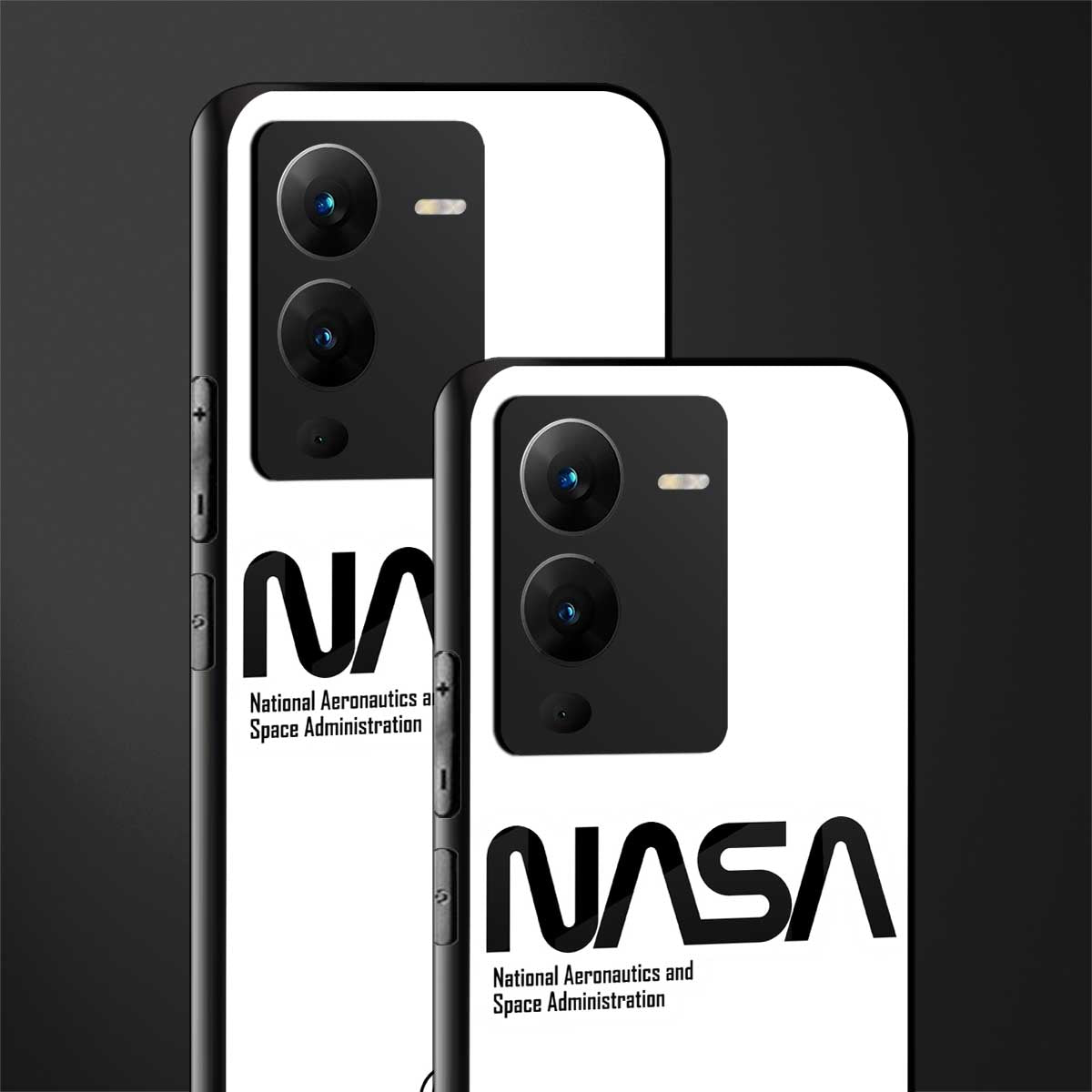 nasa white back phone cover | glass case for vivo v25 pro 5g