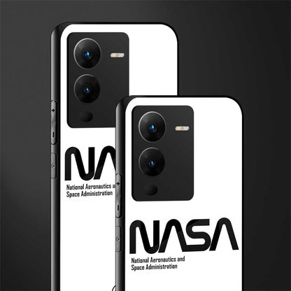 nasa white back phone cover | glass case for vivo v25 pro 5g