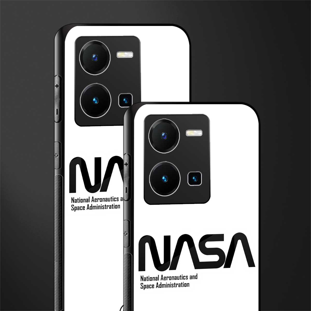 nasa white back phone cover | glass case for vivo y35 4g