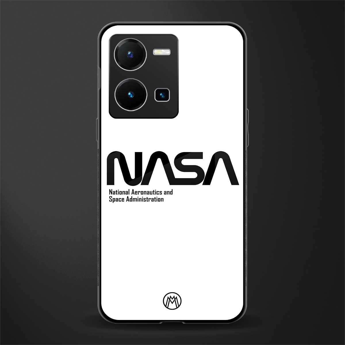 nasa white back phone cover | glass case for vivo y35 4g