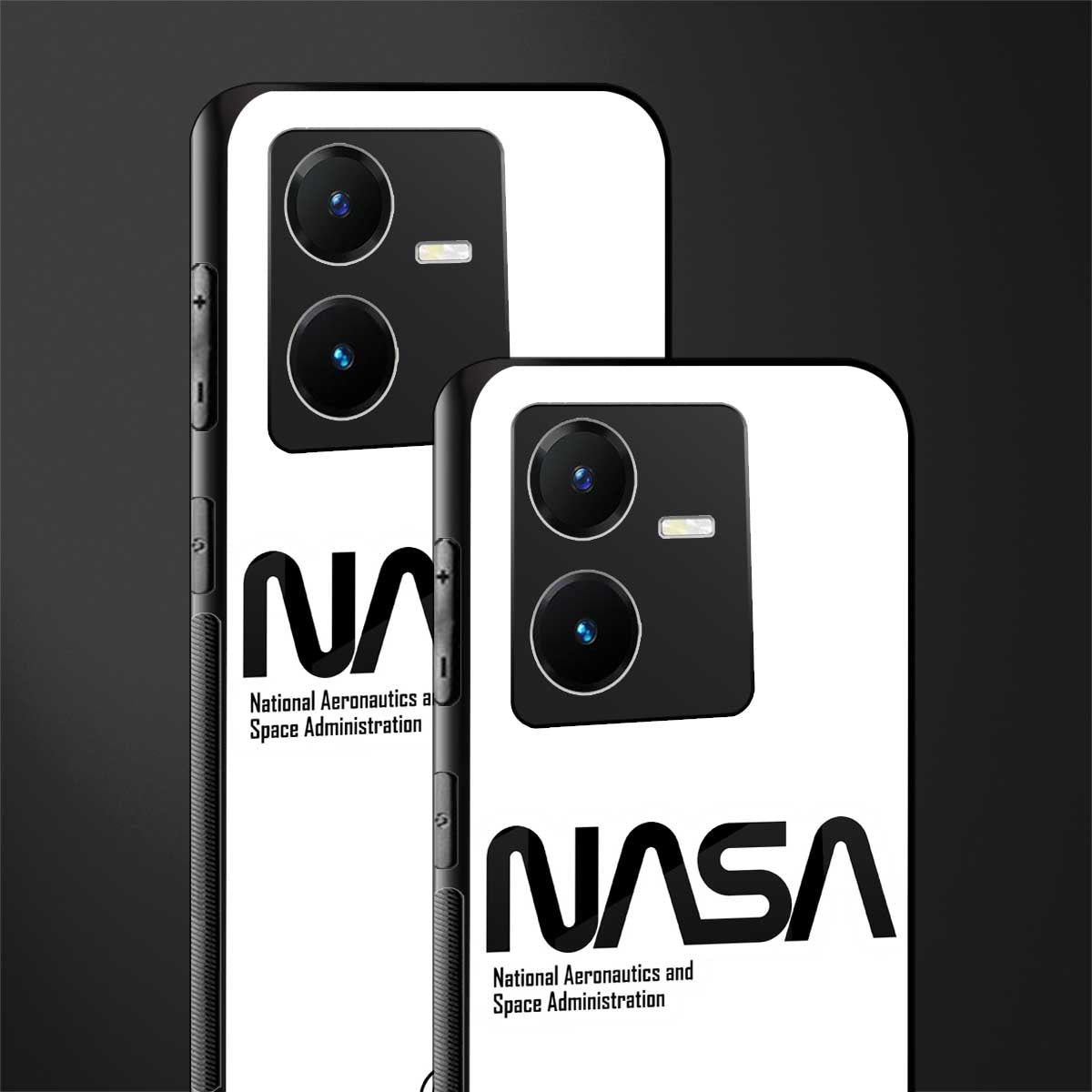 nasa white back phone cover | glass case for vivo y22