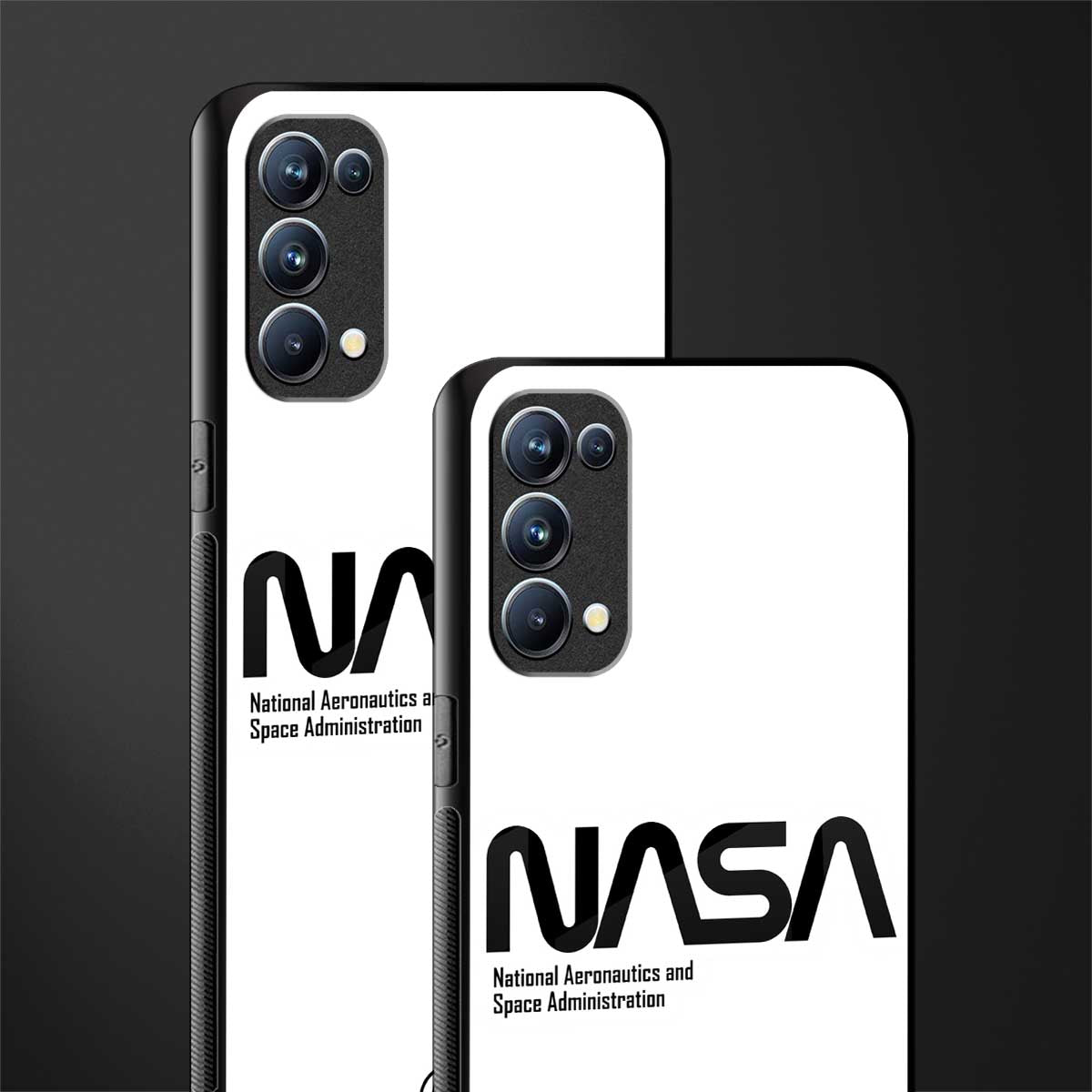 nasa white back phone cover | glass case for oppo reno 5