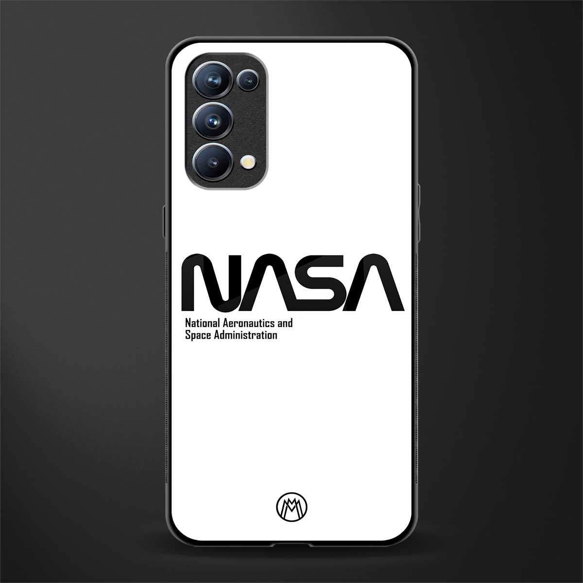 nasa white back phone cover | glass case for oppo reno 5