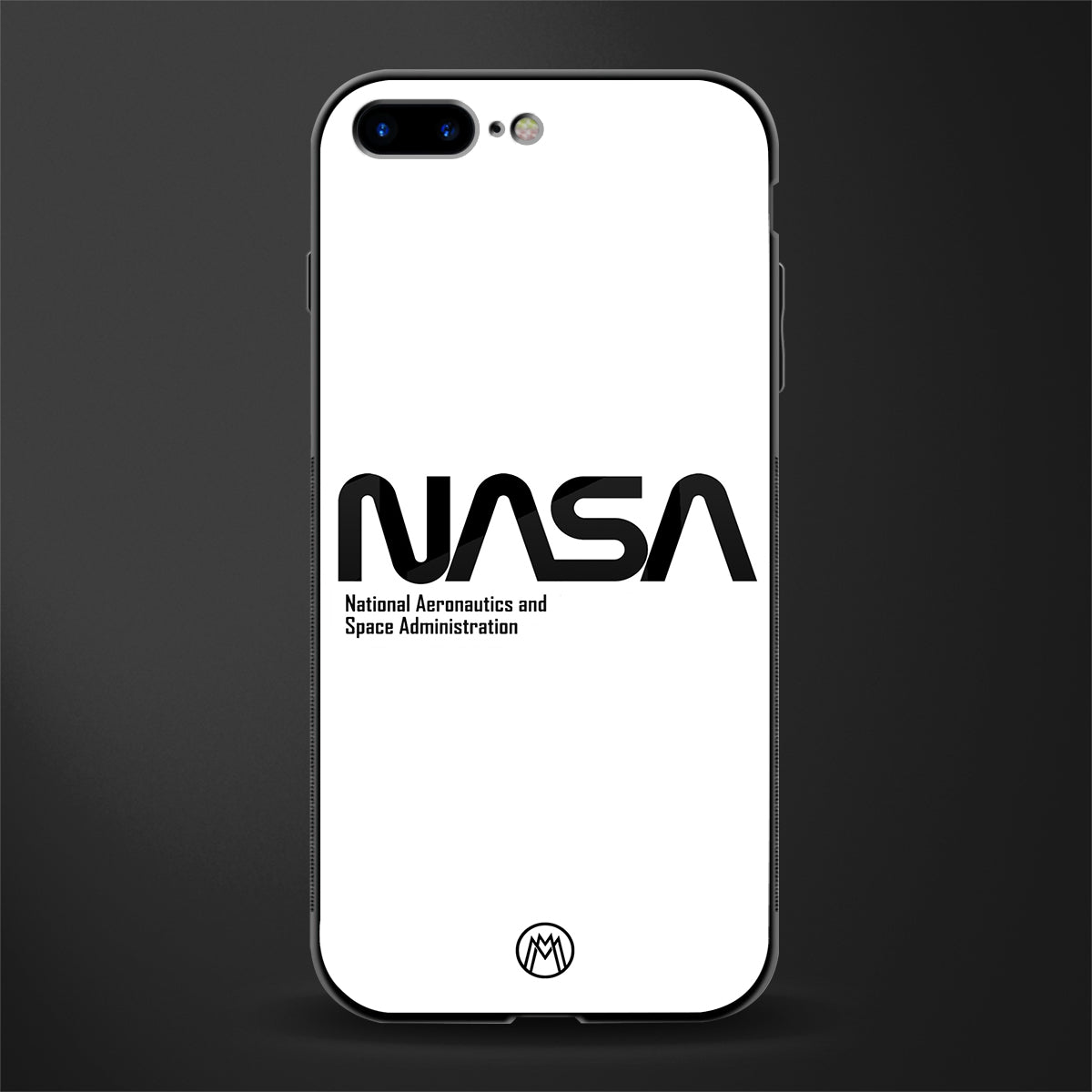 nasa white glass case for iphone 8 plus image
