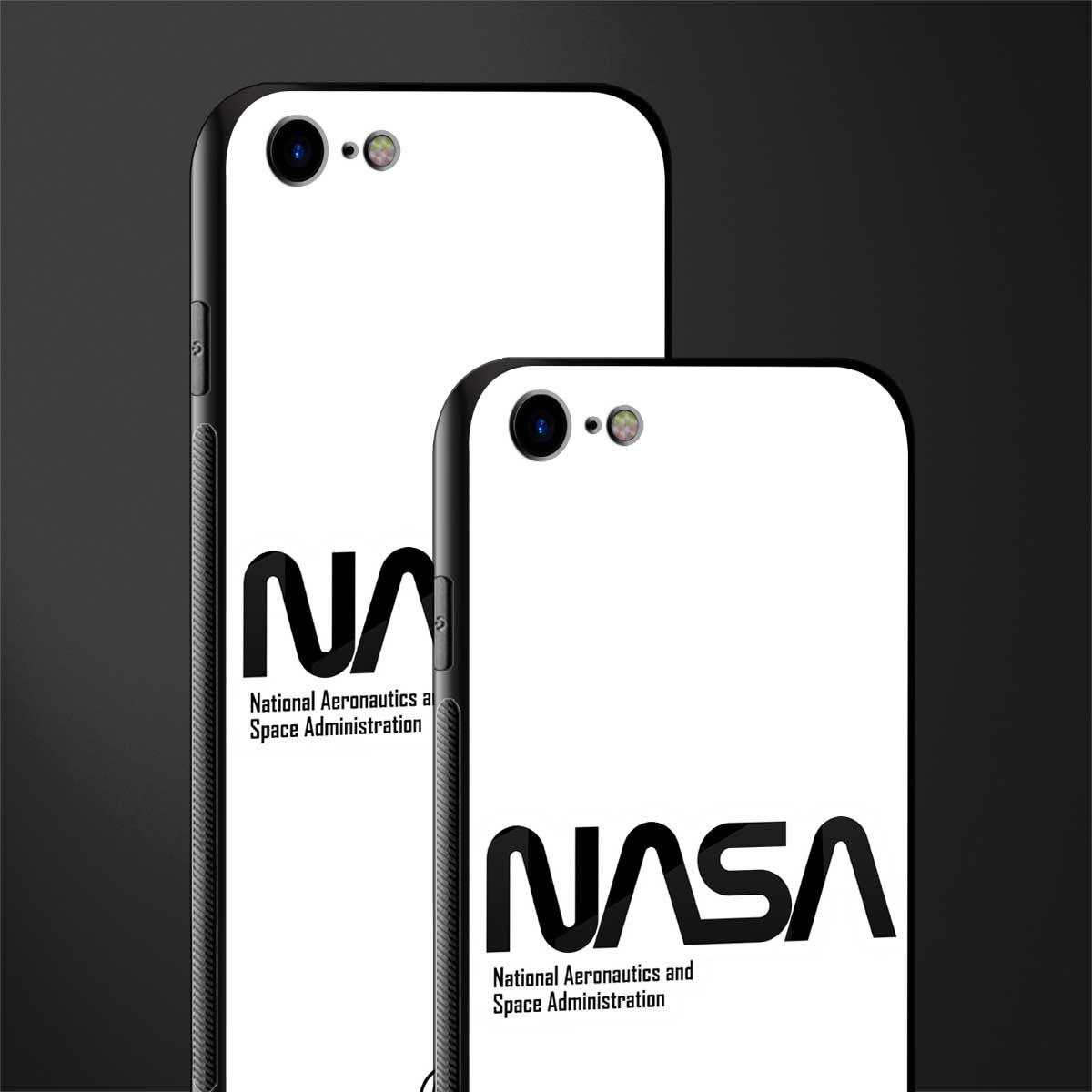 nasa white glass case for iphone se 2020 image-2