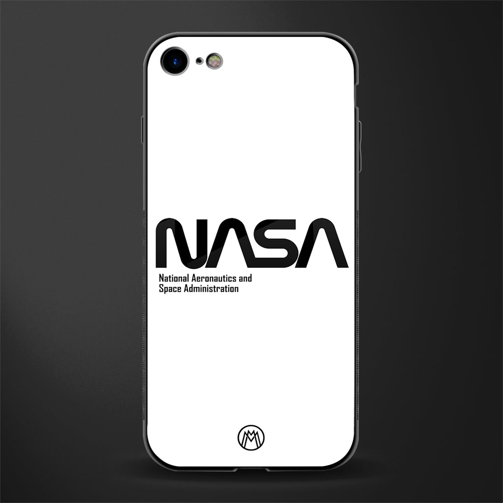 nasa white glass case for iphone se 2020 image