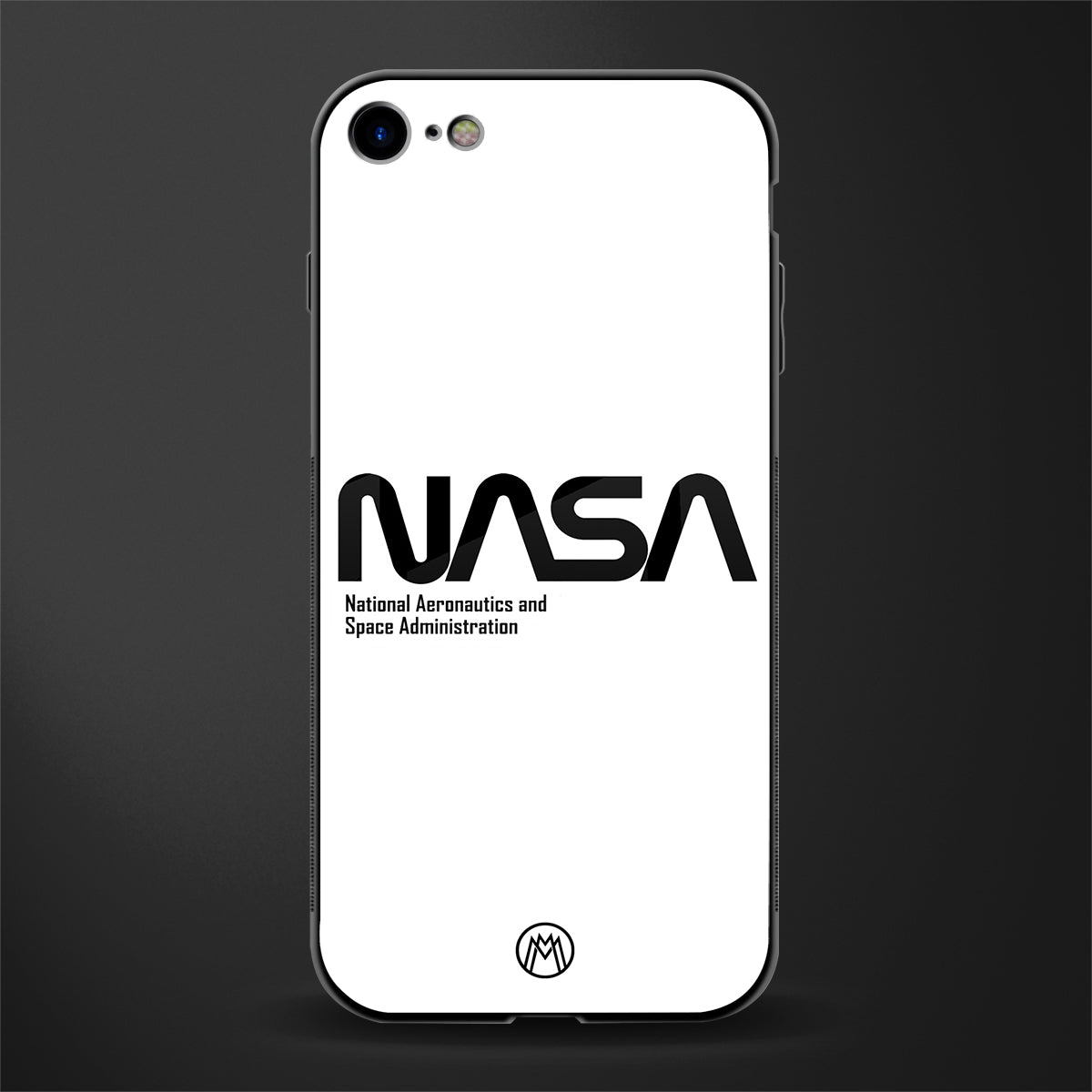 nasa white glass case for iphone se 2020 image