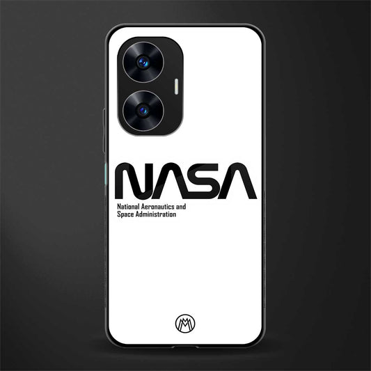 nasa white back phone cover | glass case for realme c55