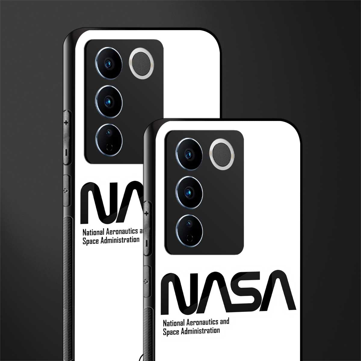 nasa white back phone cover | glass case for vivo v27 pro 5g