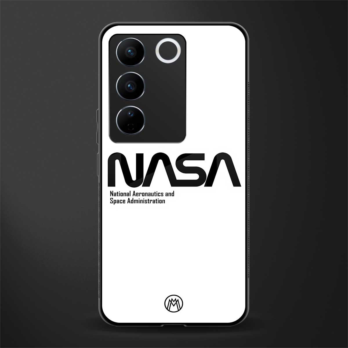 nasa white back phone cover | glass case for vivo v27 pro 5g