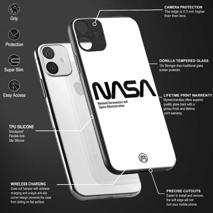 nasa white back phone cover | glass case for samsung galaxy a73 5g