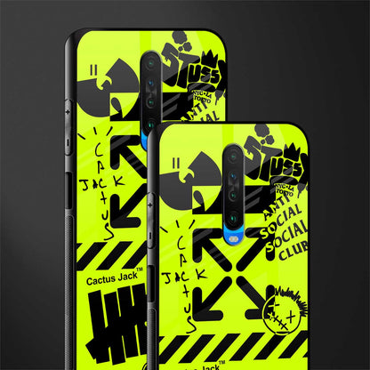 neon travis scott x anti social social club glass case for poco x2 image-2