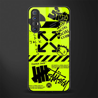 neon travis scott x anti social social club glass case for oppo reno 3 pro image
