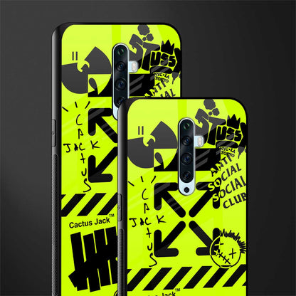 neon travis scott x anti social social club glass case for oppo reno 2f image-2