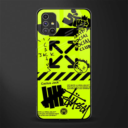 neon travis scott x anti social social club glass case for samsung galaxy m51 image