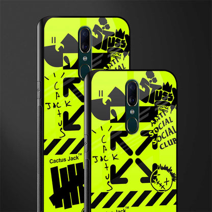 neon travis scott x anti social social club glass case for oppo f11 image-2