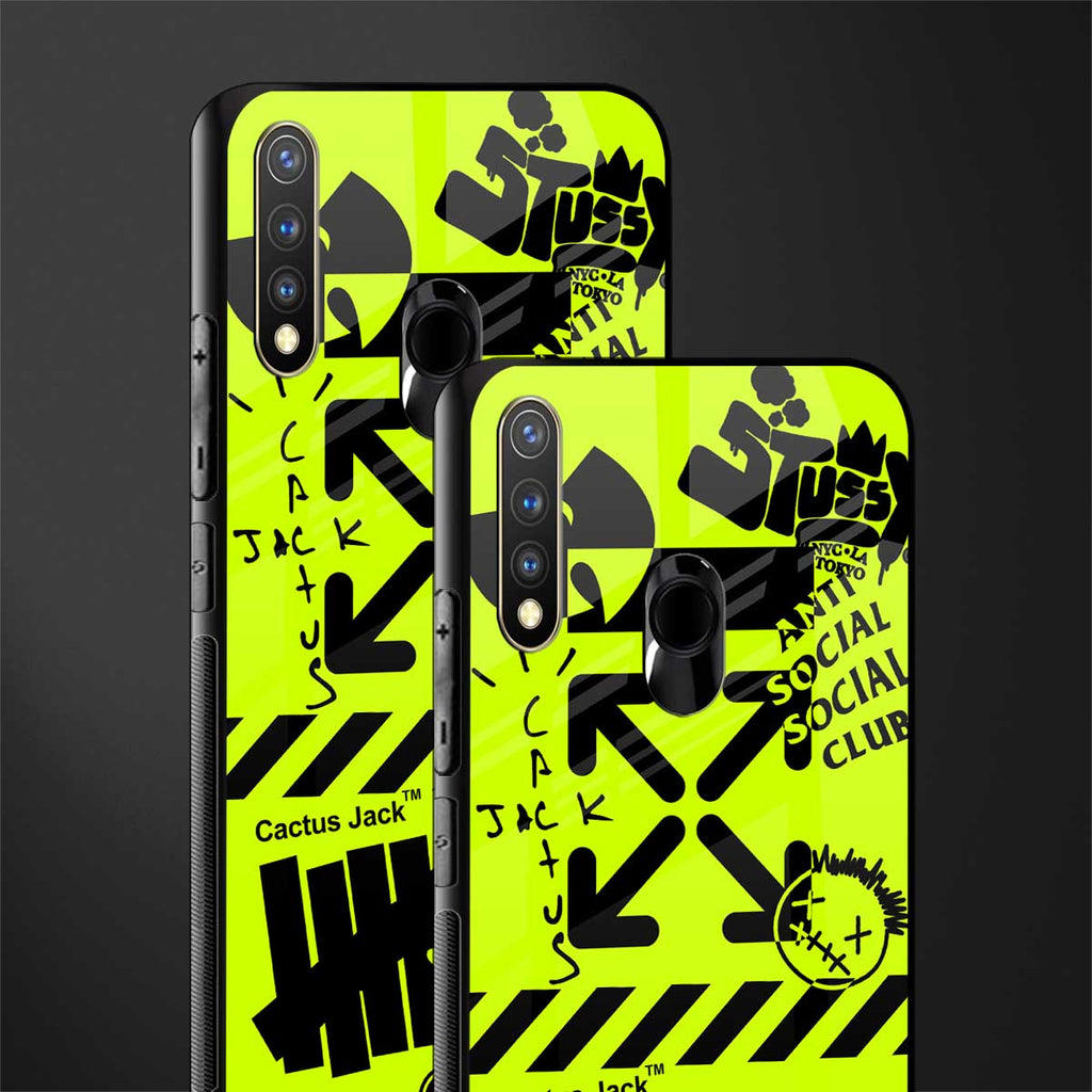 neon travis scott x anti social social club glass case for vivo u20 image-2