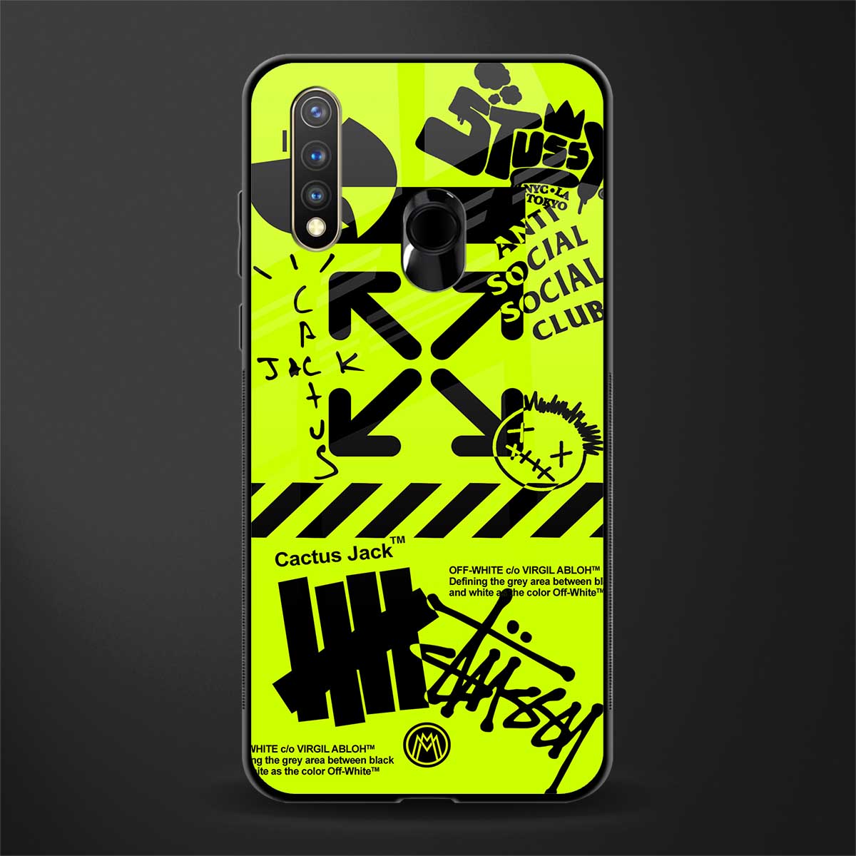 neon travis scott x anti social social club glass case for vivo y19 image