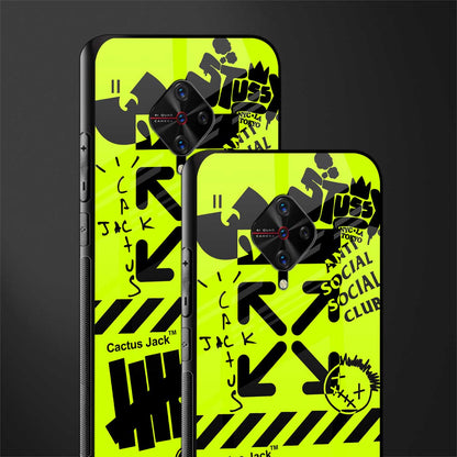neon travis scott x anti social social club glass case for vivo s1 pro image-2