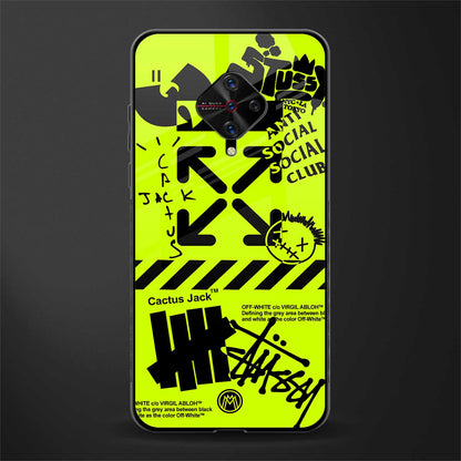 neon travis scott x anti social social club glass case for vivo s1 pro image