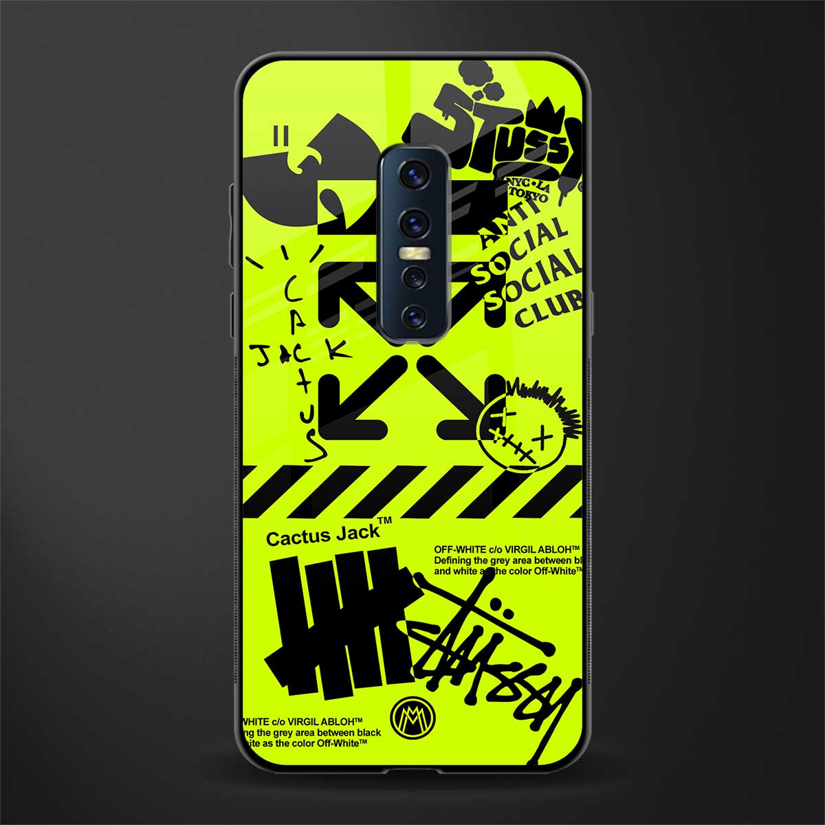 neon travis scott x anti social social club glass case for vivo v17 pro image