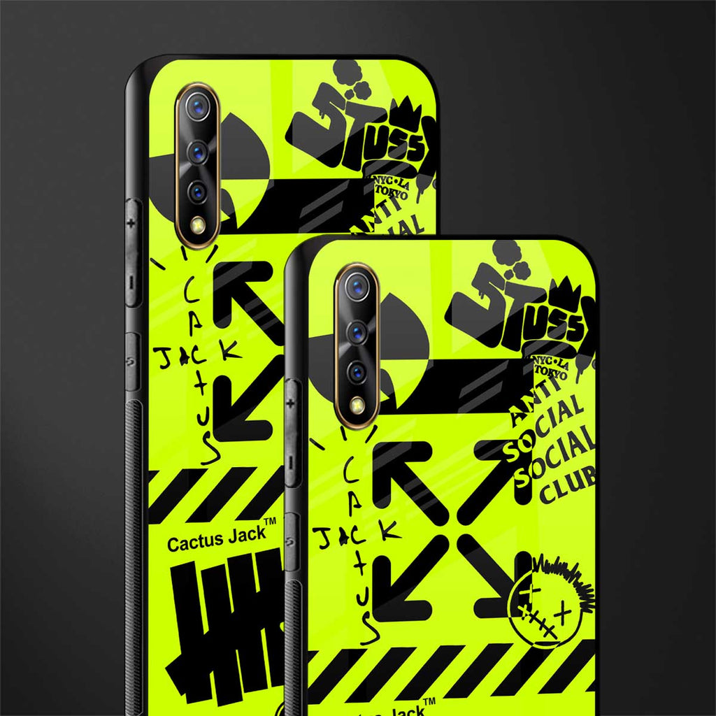 neon travis scott x anti social social club glass case for vivo s1 image-2