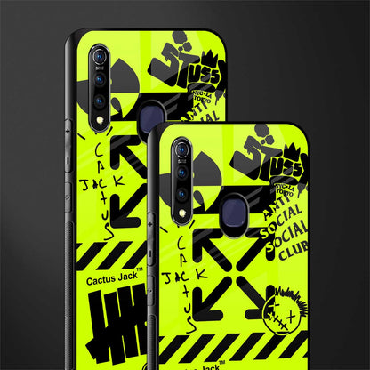 neon travis scott x anti social social club glass case for vivo z1 pro image-2