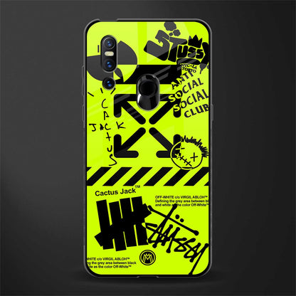 neon travis scott x anti social social club glass case for vivo v15 image