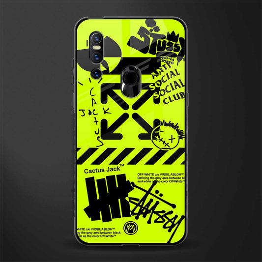 neon travis scott x anti social social club glass case for vivo v15 image