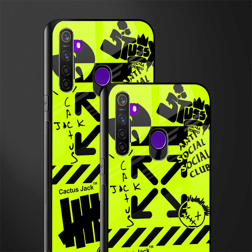 neon travis scott x anti social social club glass case for realme 5i image-2