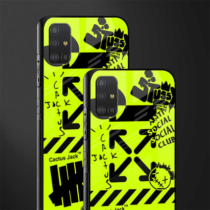 neon travis scott x anti social social club glass case for samsung galaxy a51 image-2