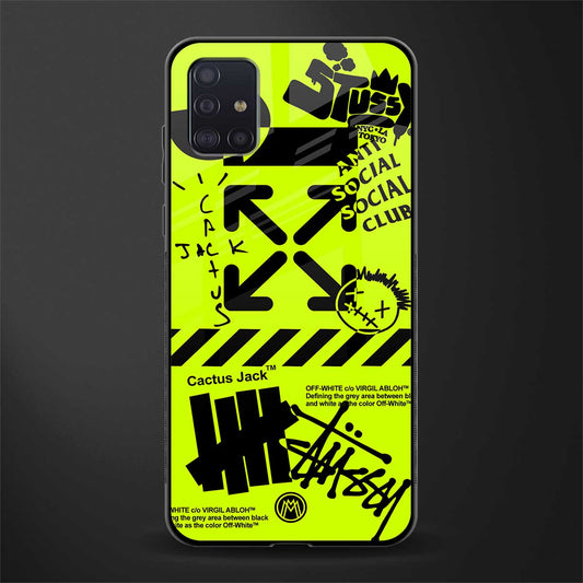 neon travis scott x anti social social club glass case for samsung galaxy a71 image