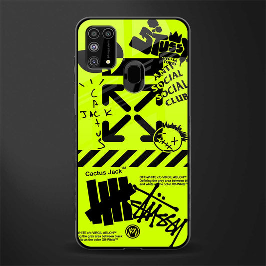 neon travis scott x anti social social club glass case for samsung galaxy m31 prime edition image