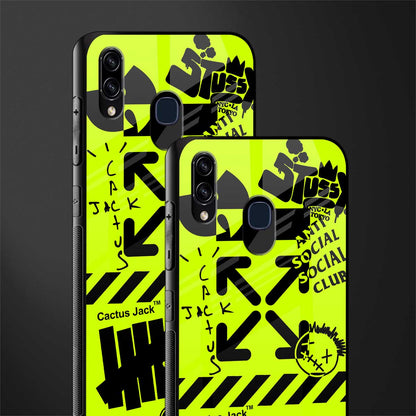 neon travis scott x anti social social club glass case for samsung galaxy a20 image-2