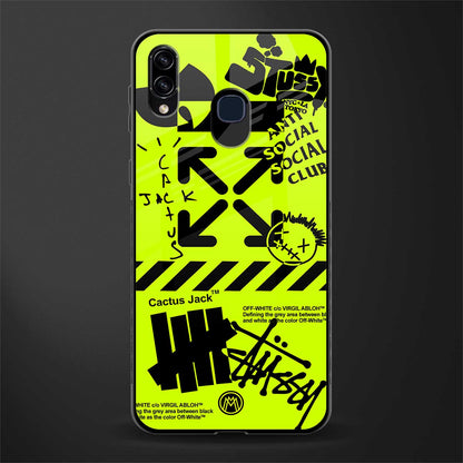 neon travis scott x anti social social club glass case for samsung galaxy a20 image