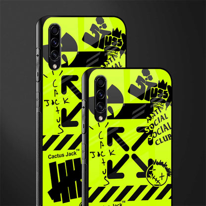 neon travis scott x anti social social club glass case for samsung galaxy a70 image-2