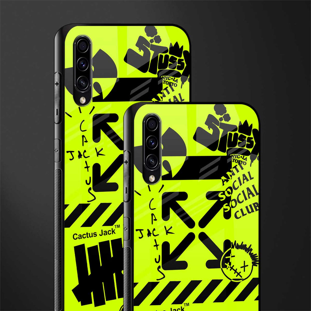 neon travis scott x anti social social club glass case for samsung galaxy a70s image-2
