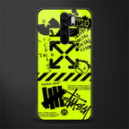 neon travis scott x anti social social club glass case for redmi note 8 pro image