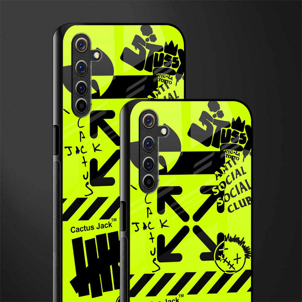 neon travis scott x anti social social club glass case for realme 6 pro image-2