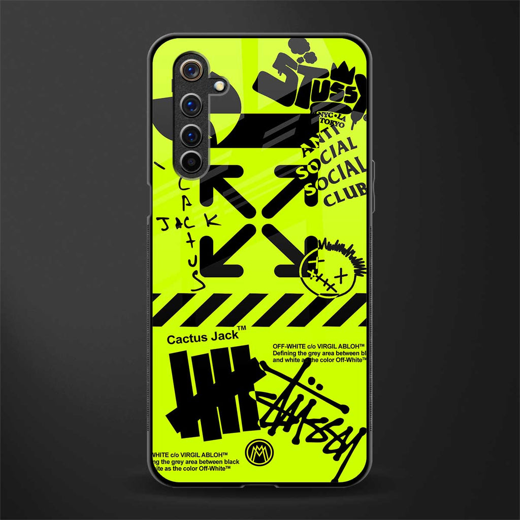 neon travis scott x anti social social club glass case for realme 6 pro image